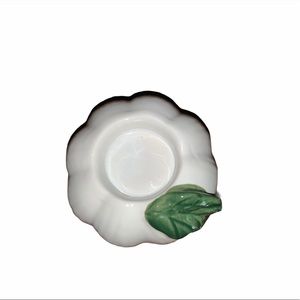 Fall white pumpkin tea light candle holder